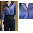 Silk Shirts Women Long Sleeve Office Lady Basic Shirt Top