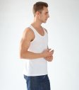 New Men's Cotton Tank-Top Bottoming Loose Casual Vest - White